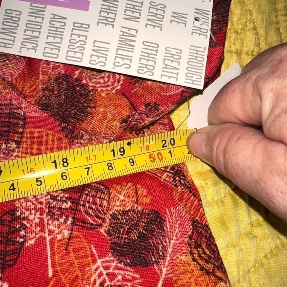 Lularoe medium brick red Carly dress with tree print. Swing dress, hi/lo hem,NWT - Picture 6 of 7